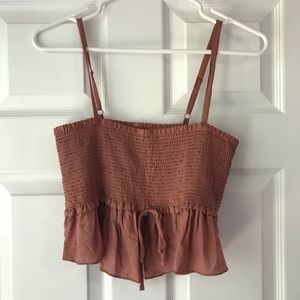 PacSun LA Hearts Ruffle Smocked Crop Top